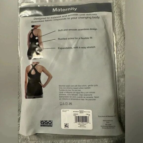 Time and Tru Maternity Keyhole Tank Top | Size M | Black - Picture 2 of 2